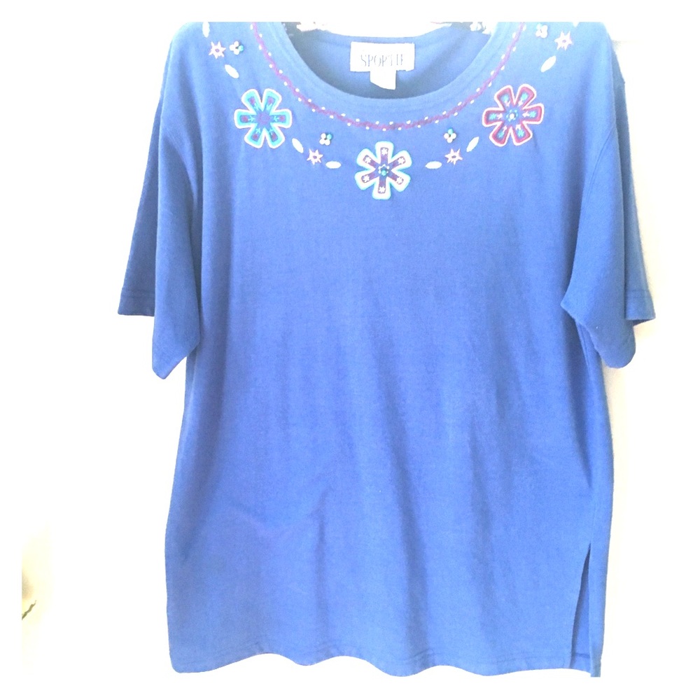 Sportif blue embellished shirt